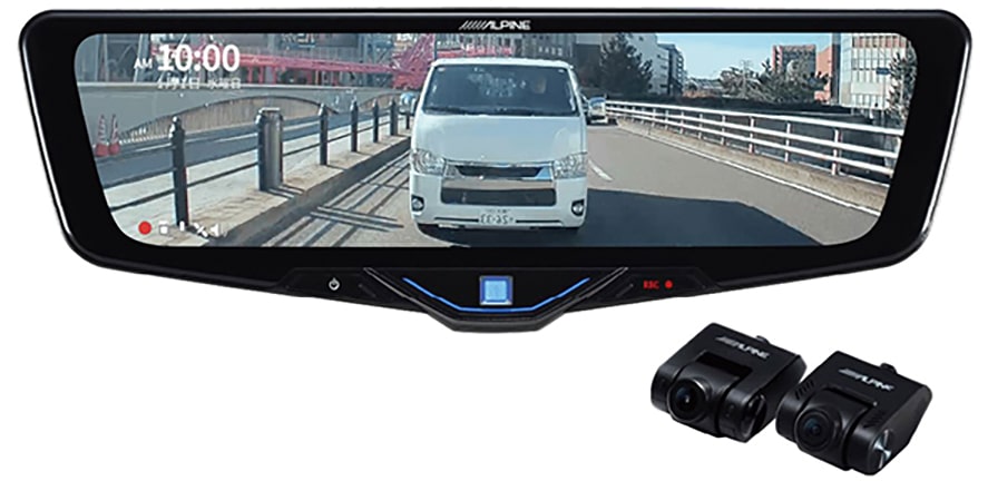 高画質10型ドラレコ搭載デジタルミラー（交換型） DVR-DM1046A-IC